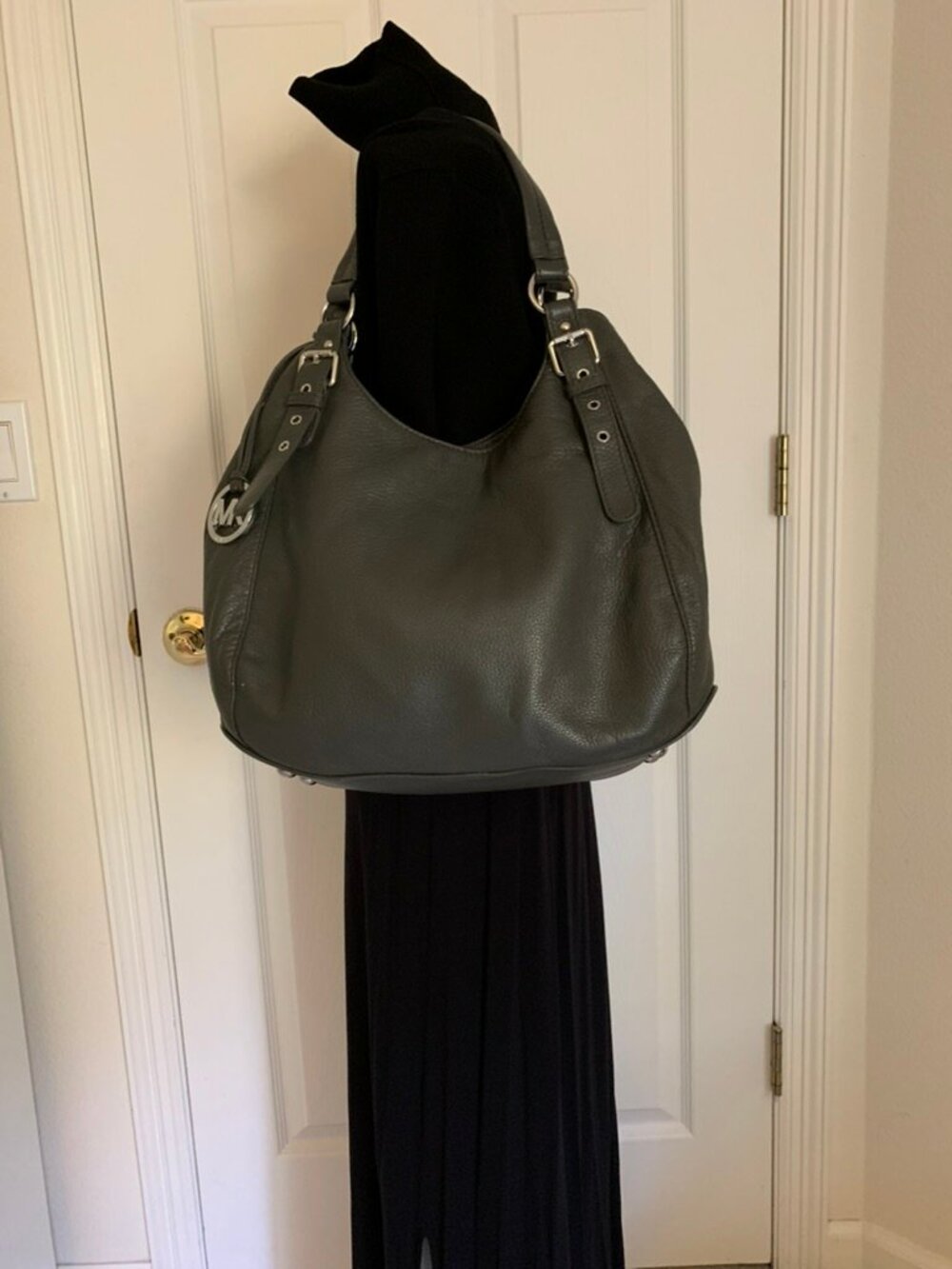 Michael Kors Dark Gray Leather Shoulder Bag